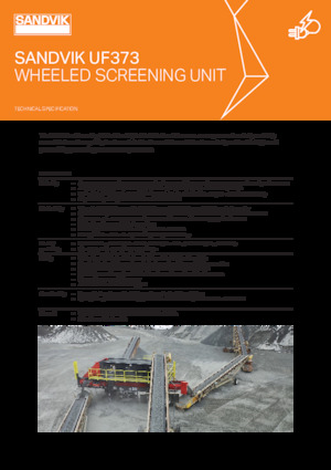 Mobile Screening Plants Sandvik UF373