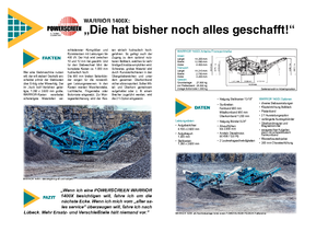 Mobile Screening Plants Powerscreen Warrior 1400 X