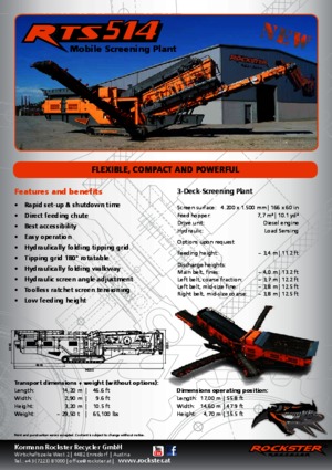 Mobile Screening Plants Rockster RTS514