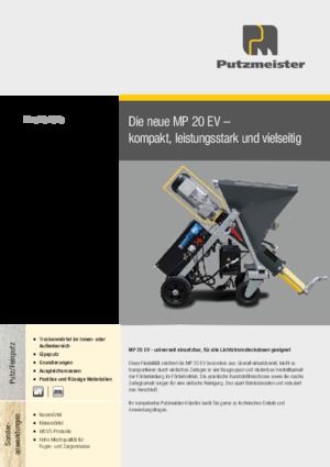 Harç karıştırma pompaları Putzmeister MP 20 EV
