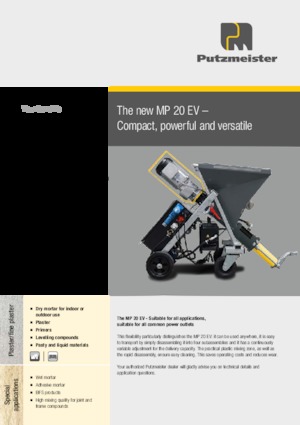 Harç karıştırma pompaları Putzmeister MP 20 EV