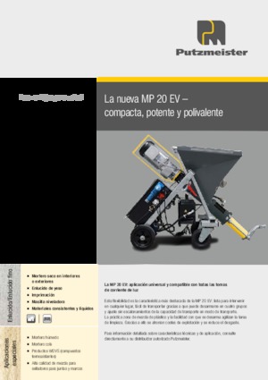 Mortar Mixing Pumps Putzmeister MP 20 EV