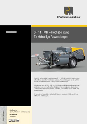 Vidalı konveyör pompaları Putzmeister SP 11 TMR