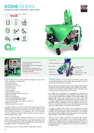 Mortar Spraying and Conveying Machinery Imer Koine 35 Evo