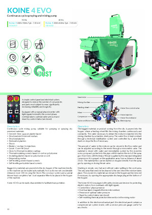 Harç Püskürtme ve Taşıma Makineleri Imer Koine 4 Evo