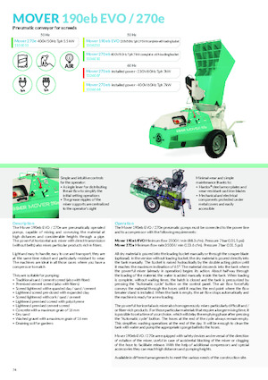 Mortar Spraying and Conveying Machinery Imer Mover 270eb WT