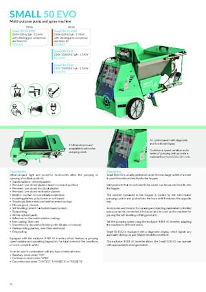 Mortar Spraying and Conveying Machinery Imer Small 50 Evo