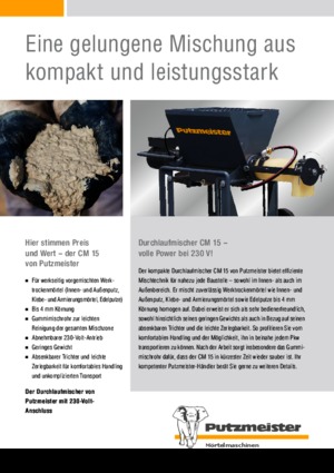Mortar Mixing Pumps Putzmeister CM 15