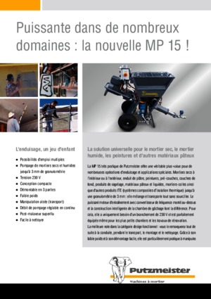 Mortar Mixing Pumps Putzmeister MP 15