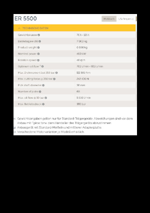 Monte edilebilir freze başlıkları (hidr.) Epiroc ER 5500