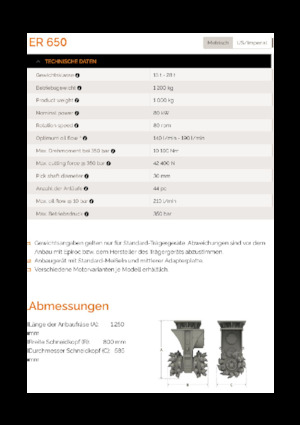 Mountable Milling Heads For Hydraulic Excavators Erkat ER 650