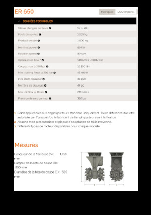 Mountable Milling Heads For Hydraulic Excavators Erkat ER 650