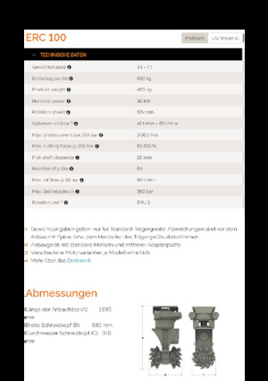 Monte edilebilir freze başlıkları (hidr.) Erkat ERC 100