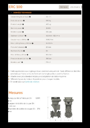 Monte edilebilir freze başlıkları (hidr.) Erkat ERC 100
