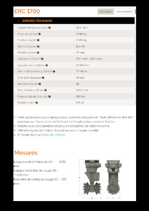 Monte edilebilir freze başlıkları (hidr.) Erkat ERC 1700