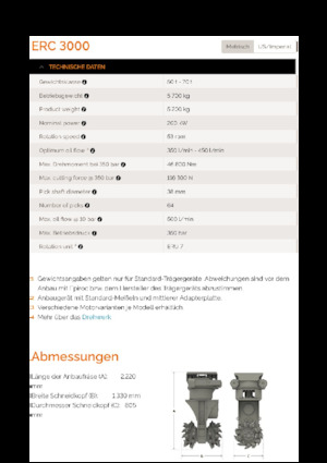Mountable Milling Heads For Hydraulic Excavators Erkat ERC 3000