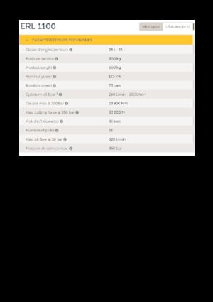 Monte edilebilir freze başlıkları (hidr.) Epiroc ERL 1100