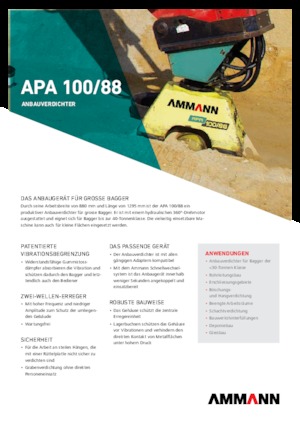 Compactors for Hydraulic excavators Ammann APA 10088