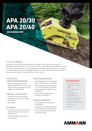 Compactors for Hydraulic excavators Ammann APA 2040