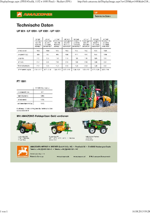 Mounted Field Sprayers Amazone UF 901 (12,5)