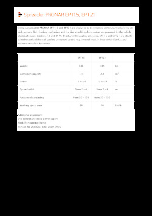 Mounted Spreading Assemblies Pronar EPT 21