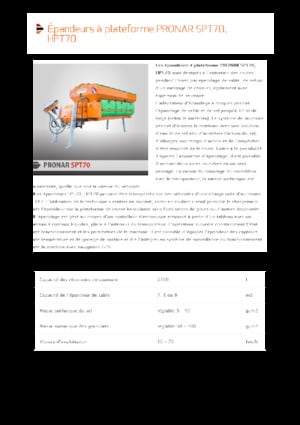 Mounted Spreading Assemblies Pronar SPT 70 