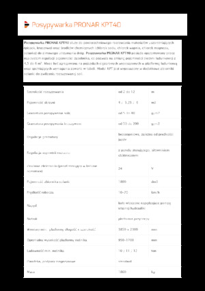 Monte edilmiş yayılma meclisleri Pronar KPT 40 
