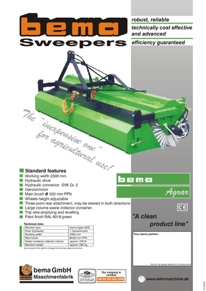 Mounted Sweepers Bema Agrar 2300