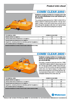 Mounted Sweepers Wiedenmann CombiClean 2600
