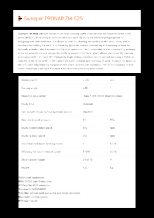 Mounted Sweepers Pronar ZM-S 25