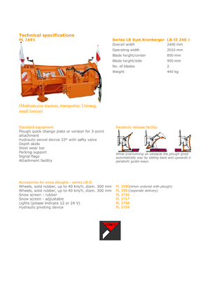 Multi-sharp Snowploughs Hydrac LB II 240 DP
