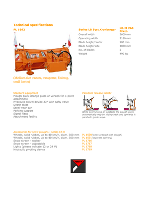 Multi-sharp Snowploughs Hydrac LB II 260 CDP