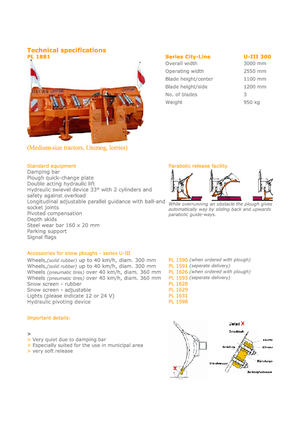 Multi-sharp Snowploughs Hydrac U III 300 C