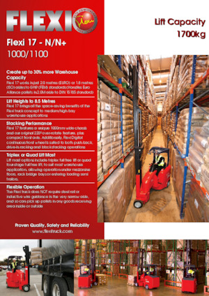 Dar Koridorlu Forkliftler VNA Flexi 17N