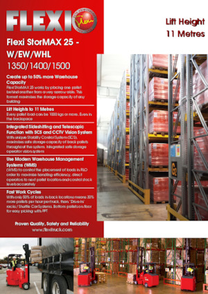 Narrow Aisle Forklifts VNA Flexi StorMAX 25 W