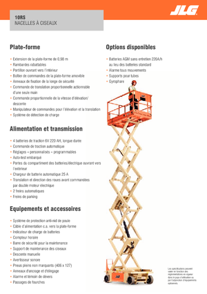 Tekerlekli makas asansörleri JLG 10RS