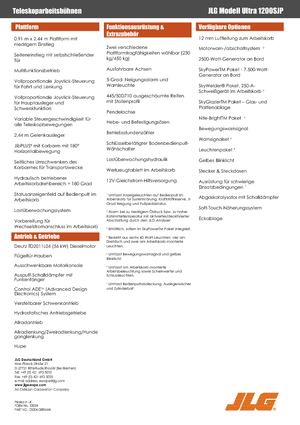 Wheeled Telescopic Boom Lifts JLG 1200SJP