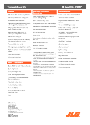 Wheeled Telescopic Boom Lifts JLG 1200SJP