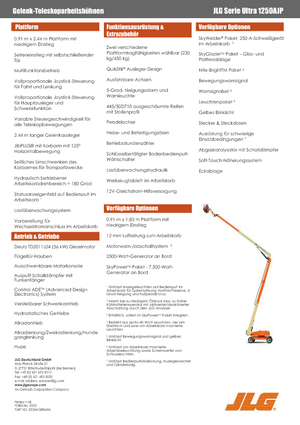 Wheeled Articulating Boom Lifts JLG 1250AJP
