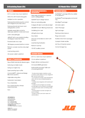 Wheeled Articulating Boom Lifts JLG 1250AJP