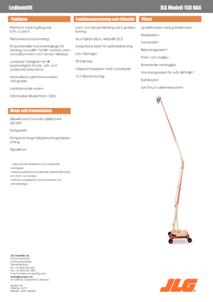 Wheeled Articulating Boom Lifts JLG 150HAX 4x4x4