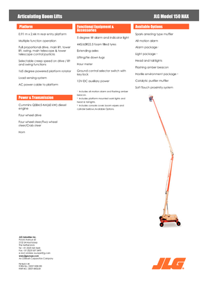 Wheeled Articulating Boom Lifts JLG 150HAX 4x4x4