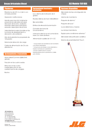 Wheeled Articulating Boom Lifts JLG 150HAX 4x4x4