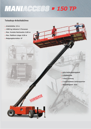 Wheeled Telescopic Boom Lifts Manitou 150 TP