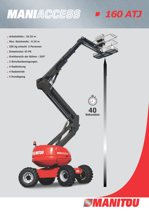Wheeled Articulating Boom Lifts Manitou 160 ATJ RC