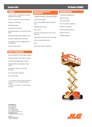 Wheeled scissor lifts JLG 260MRTA