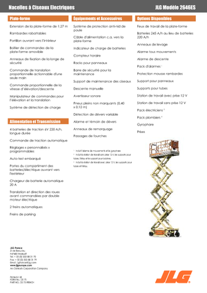 Tekerlekli makas asansörleri JLG 2646ES