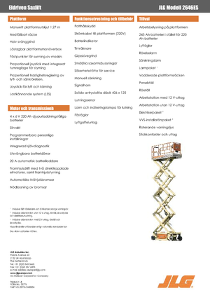 Tekerlekli makas asansörleri JLG 2646ES