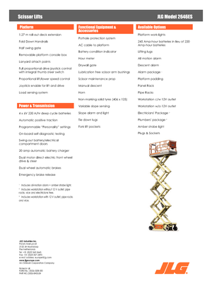 Tekerlekli makas asansörleri JLG 2646ES