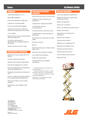 Tekerlekli makas asansörleri JLG 2646ES